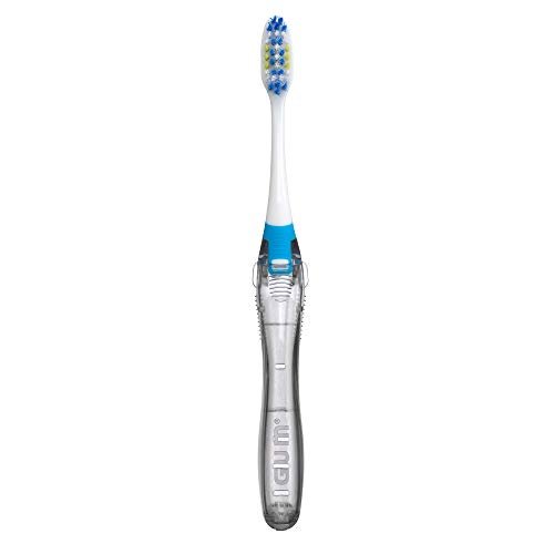 GUM Travel Toothbrush with Antibacterial Bristles, Folding Handle, Soft Bristles, Compact, 2 Count - Image 2