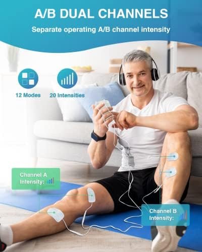 Comfytemp TENS Unit Muscle Stimulator, FSA HSA Eligible Dual Channels TENS Machine for Pain Relief, Electronic Pulse Massager for Back, Neck, Sciatica, Shoulder Pain Relief, 12 Modes, 8 Electrode Pads - Image 2