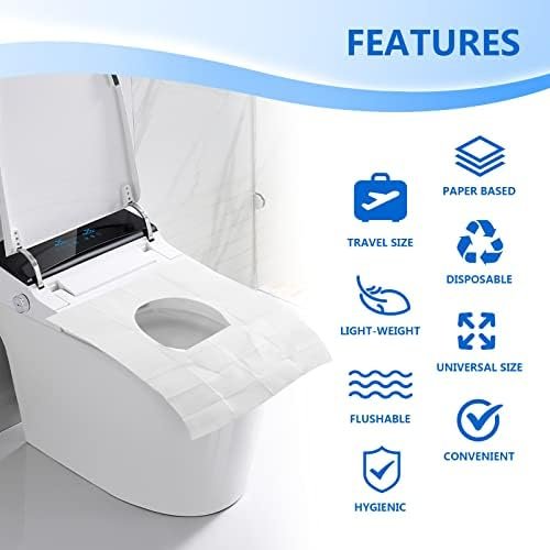 TenFans Toilet Seat Covers Disposable (120 Pack) - XL Flushable Disposable Toilet Seat Cover for Kids Potty Training, Adults - Essential Travel Accessories for Airplane, Public Restrooms, Camping - Image 2