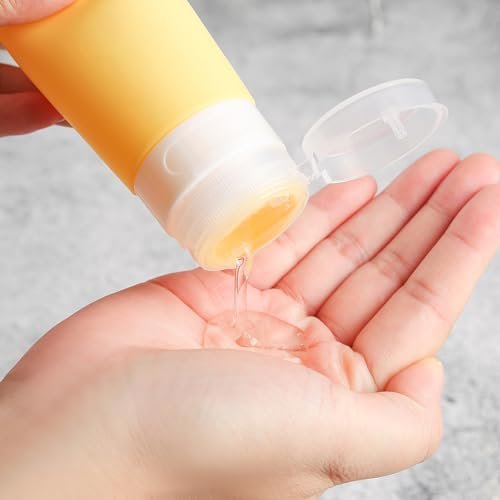 16 Pack Travel Bottles Set - TSA Approved Leak Proof Silicone Squeezable Containers for Toiletries, Conditioner, Shampoo, Lotion & Body Wash Accessories (16 pcs/White Pack) - Image 8