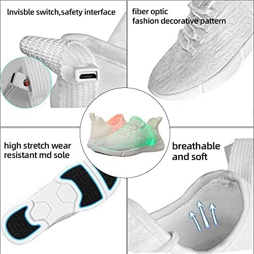 Shinmax Light Up Shoes,Fiber Optic LED Shoes for Women Men USB Charging Dancing LED Sneakers Flashing Shoes Glowing Luminous Trainers for Festivals,Christmas,Halloween and Parties White - Image 6