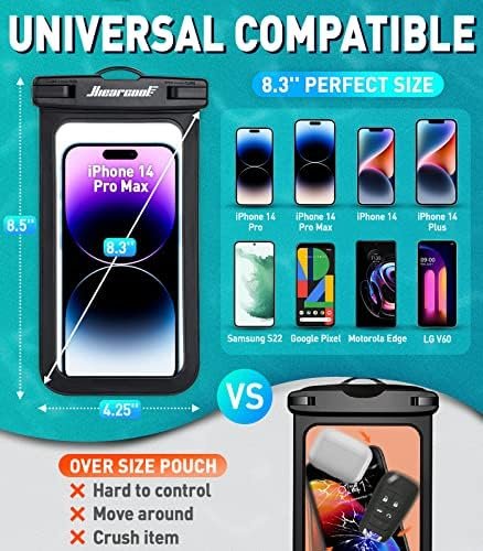 Hiearcool Waterproof Pouch for iPhone, Waterproof Phone Bag Travel Essentials Cruise Accessories Must Haves-4Pack Black - Image 2