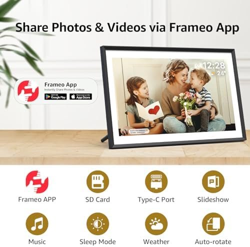 ApoloSign Digital Picture Frame 10.1 inch, Frameo Digital Photo Frame, WiFi Electronic Frame with 32GB Storage, 1280x800 HD IPS Touch Screen, Auto-Rotate, Slideshow, Share Photos/Videos Instantly - Image 3