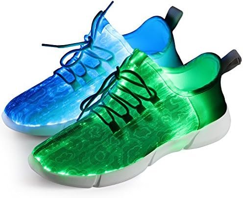 Shinmax Light Up Shoes,Fiber Optic LED Shoes for Women Men USB Charging Dancing LED Sneakers Flashing Shoes Glowing Luminous Trainers for Festivals,Christmas,Halloween and Parties White